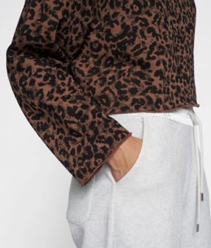 CROPPED SWEATER LEOPARD DARK FUDGE