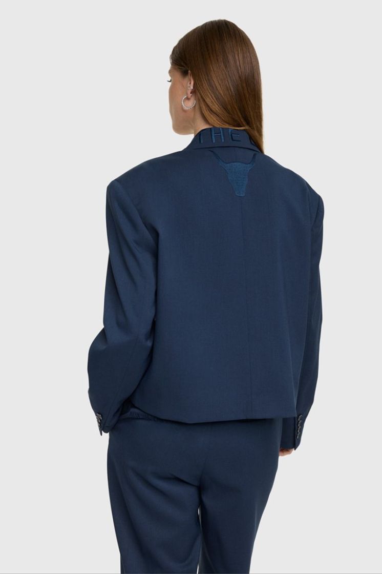 WOVEN DOUBLE BREASTED NAVY NAVY