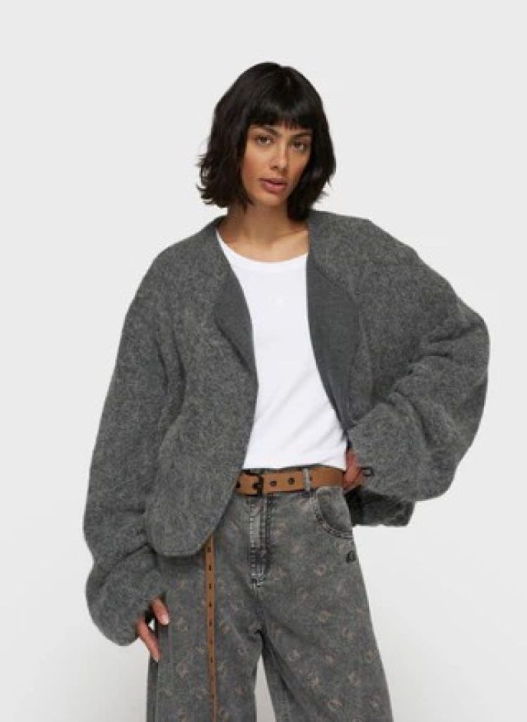 PUFFY HAIRY KNIT BOMBER 4002 ANTRA MELEE