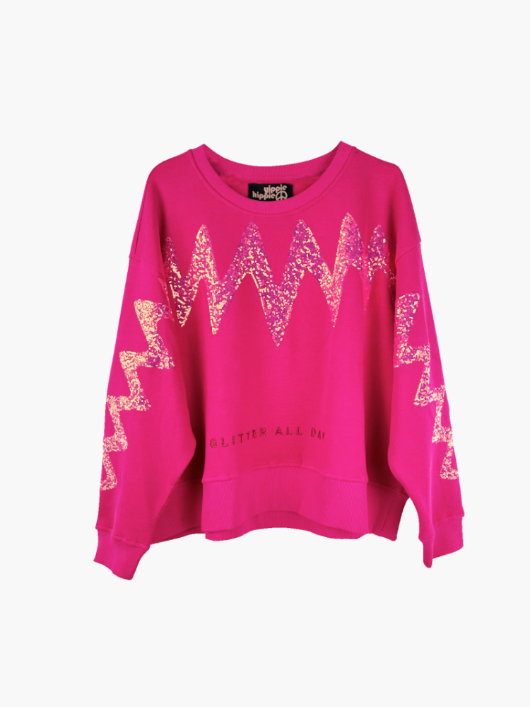 SWEAT PAILLETTES rose
