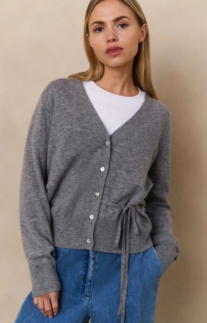 Cardigan col V  MEDIUM GREY