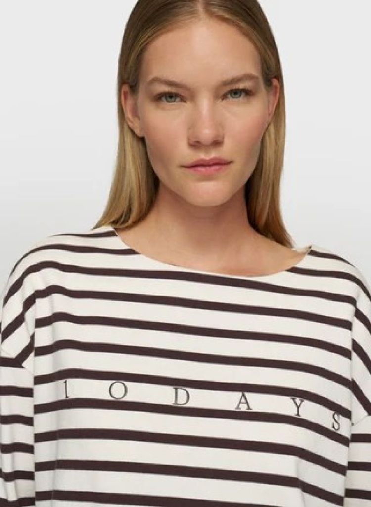 BOAT NECK TOP ECRU/WINE