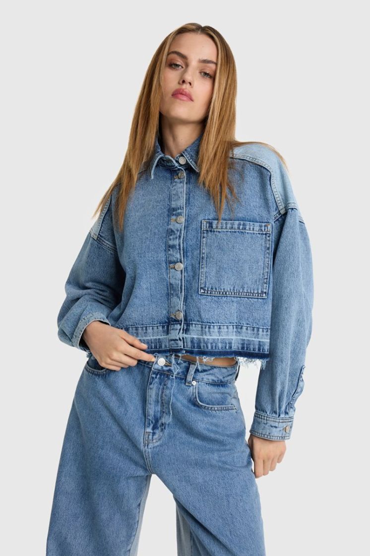 WOVEN MIX DENIM LIGHT BLUE