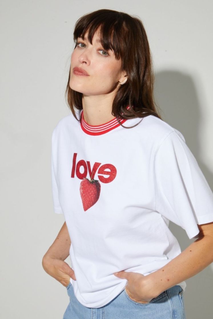 T-SHIRT COLETTE PRINT LOVE blanc 