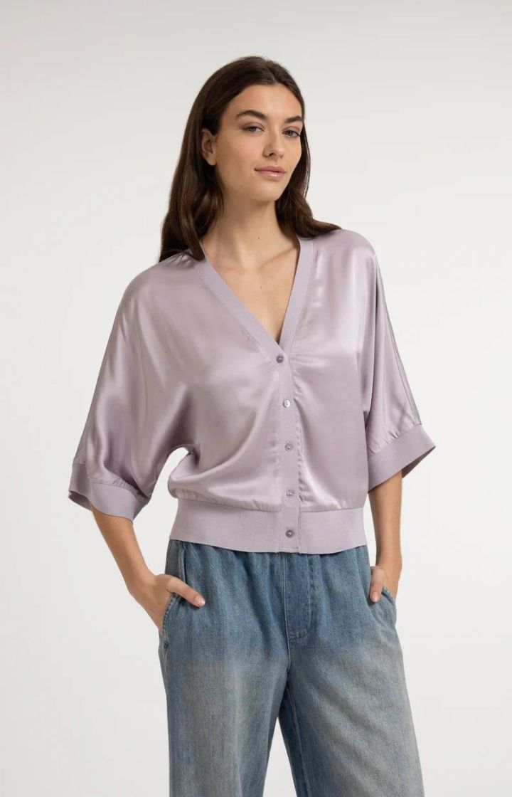 Cardigan satin IRIS PURPLE