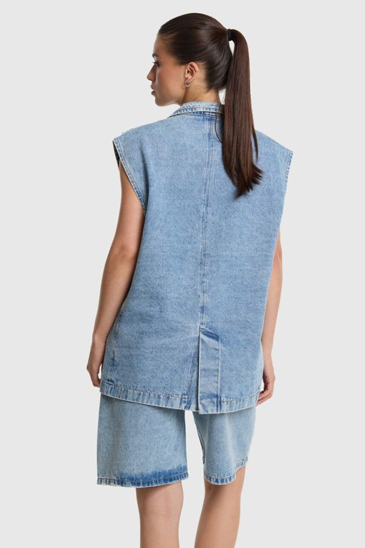 Veste en Jeans sans manches LIGHT BLUE