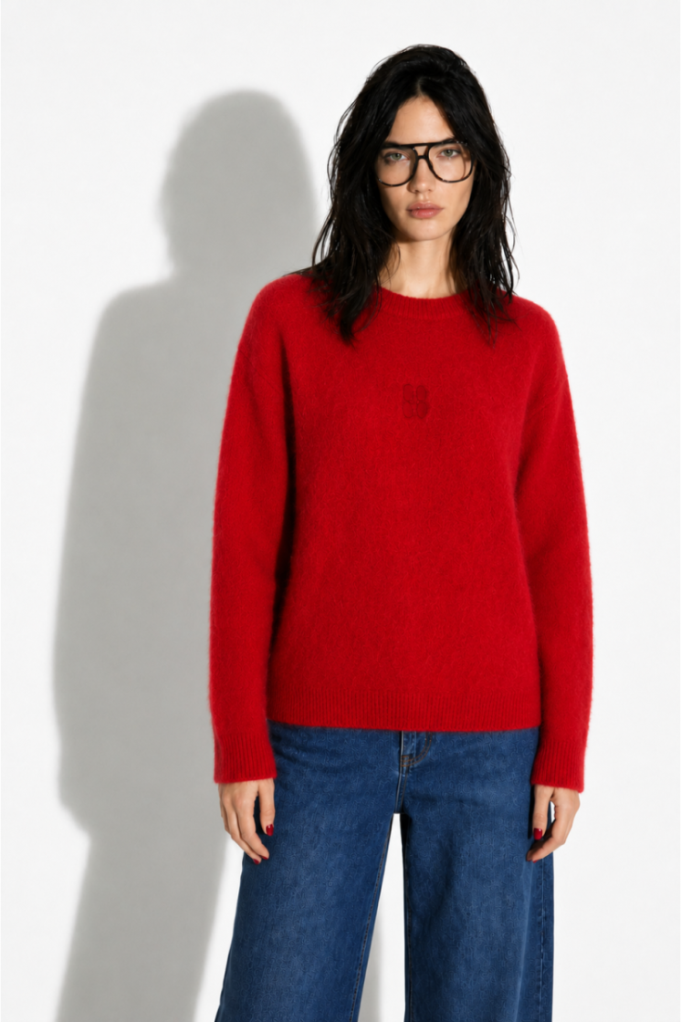 MAILLE IVY COL ROND  ROUGE